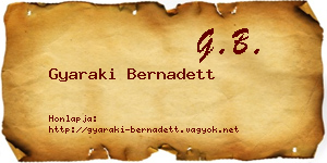 Gyaraki Bernadett névjegykártya